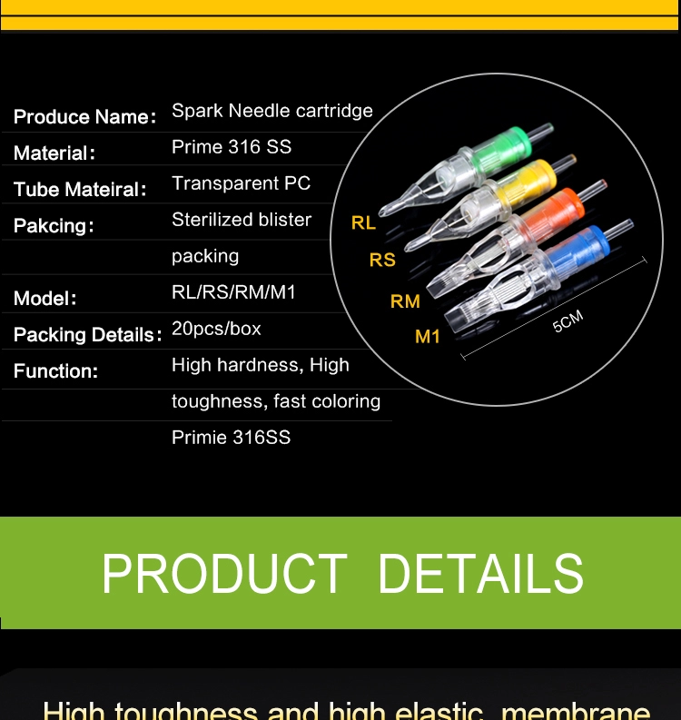 100% Thawj Ntxim Tawv Tattoo Koob Membrane Tattoo Cartridges