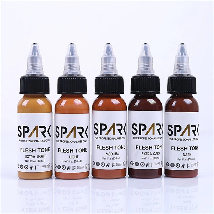 1OZ Ink Series Spark Tattoo Ink 5 Daim tawv nqaij xim teeb rau npog Ups Blending Cosmetic Tattoos