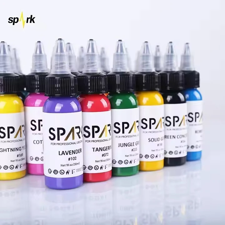 Kev tshaj lij Sprk Tattoo Ink 1oz 25 Xim Teeb
