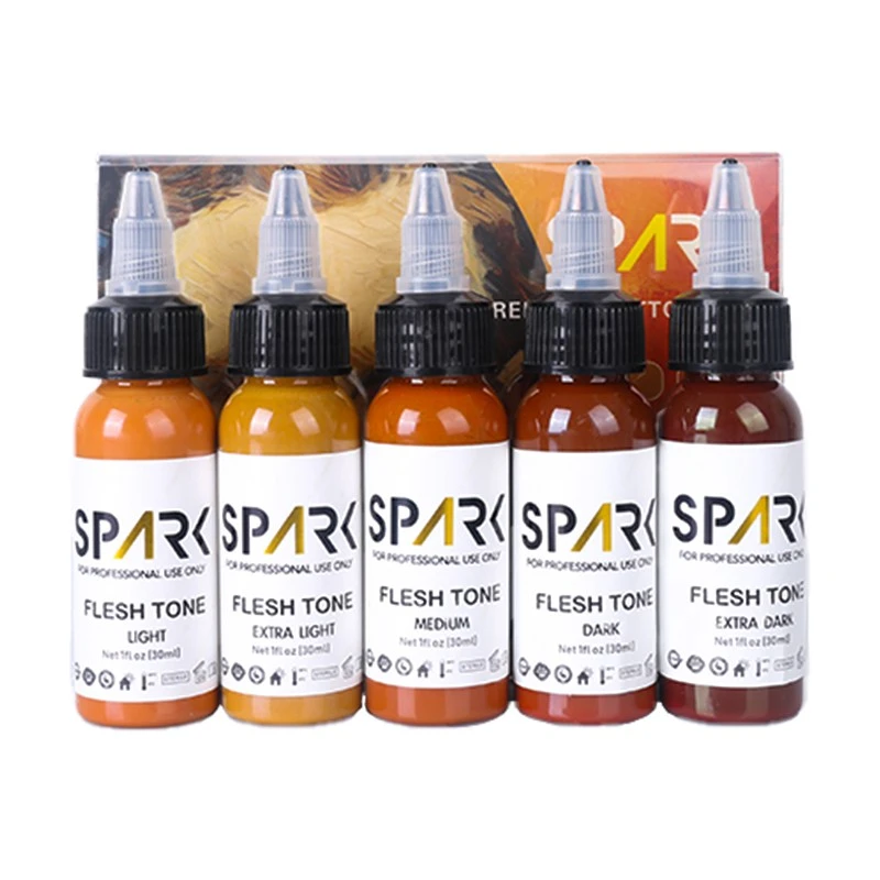 Professional 5-Color 30ml Organic Skin Flesh Tone Permanent Tattoo Ink For Realistic And Permanent Makeup best