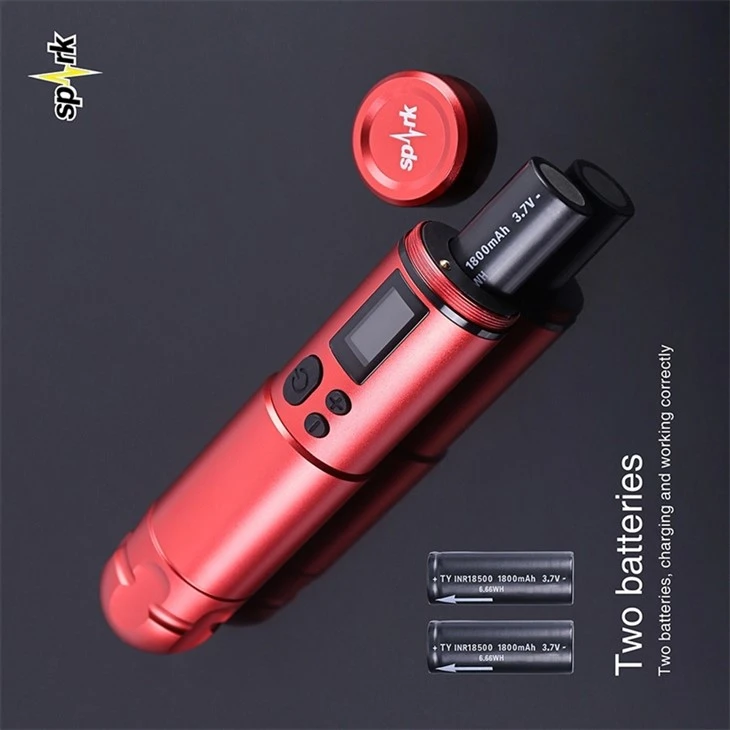 Professional cwj mem tattoo tshuab 2 roj teeb Spark Wireless Tattoo Tshuab