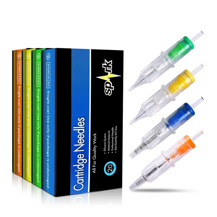 Kev tshaj lij Spd Styd stainless hlau tattoo cartridge koob nrog lub cev pov tseg lub cev daim ntawv thov