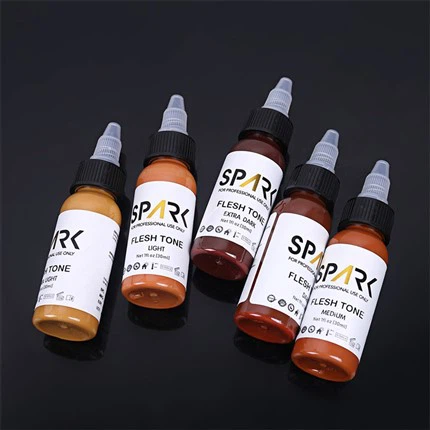 1OZ 5 Daim tawv nqaij xim teeb rau npog Ups Blending Cosmetic Tattoos Spark Tattoo Ink Tattoo Ink Set