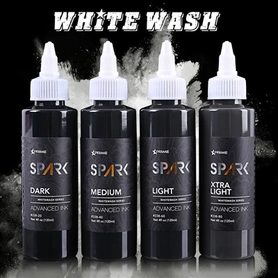 Spark Professional 4oz organic ci thiab ntev -} kawg whitewash tattooing rau tattooing