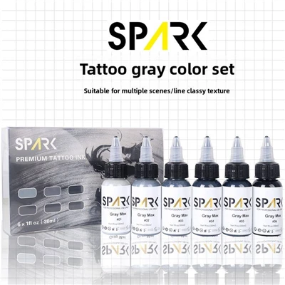 Kev Lag Luam Kev Lag Luam Ua Lag Luam Ua Lag Luam Ink Teeb ci ntsa iab grey 30ml / 1oz organic tattoo number case rau tattoo kws kos duab