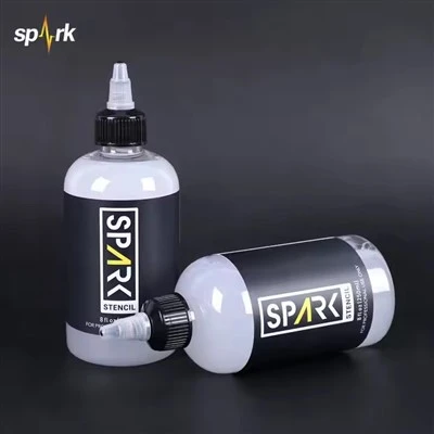 Cov khoom du 4 FL OZ ntxuav kua ua kua stencil hloov gel rau lub cev thiab ko taw tattoo cov kws ua yeeb yam thev naus laus zis