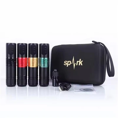 Spark Hoobkasourceale customized kho mob stroke 1600mAh roj teeb tattoo phom wireless tattoo tshuab