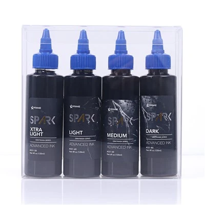 Spark Tshiab tshaj plaws 4oz * 4 Grey Ntxuav teeb Waterproof ib ntus tattoo number cask