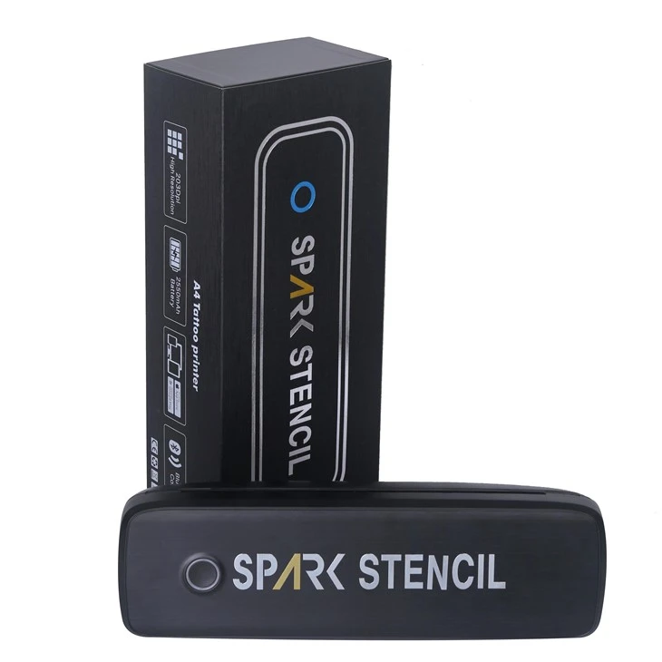 Spark Kev Ua Lag Luam Ib Nrab Portable Siab Wireless Bluetooth Tattoo Tshuab Luam Ntawv Rau Cov Duab Cev Cov Ntawv Sau