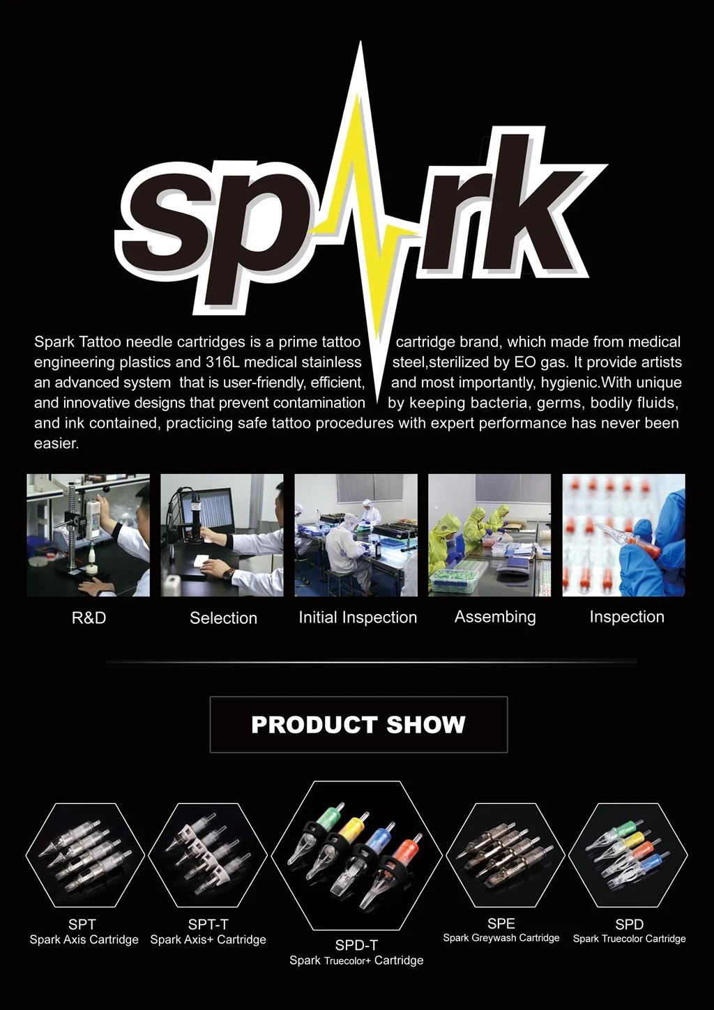 Kev Lag Luam Wholesale Spark Tattoo Cartridges