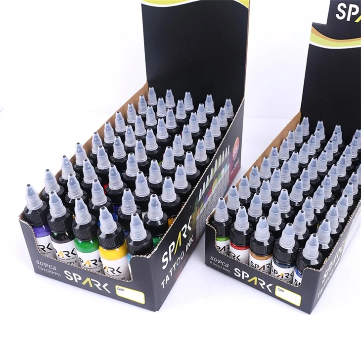 50 Xim Teev Tattoo Ink tiag Tsaus Gloss Dub Spark Tattoo Ink