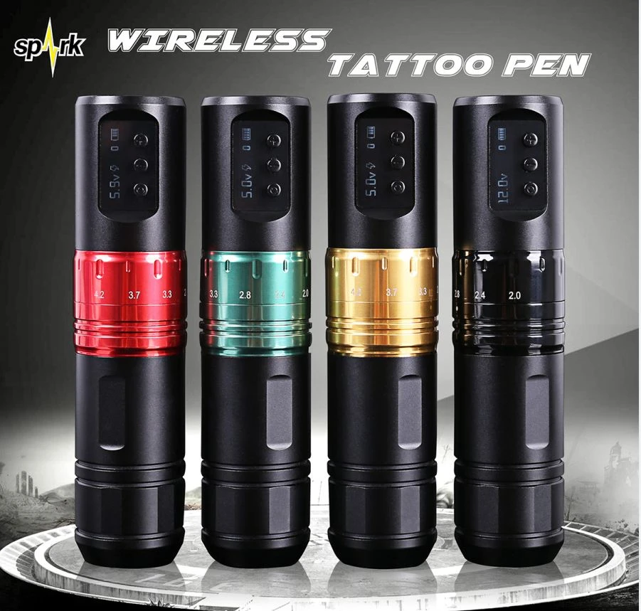 Newest Spark Wireless High Quality Brushless Tsav Tattoo Cartridges Tshuab Rau Tattoo Lub Cev Arts