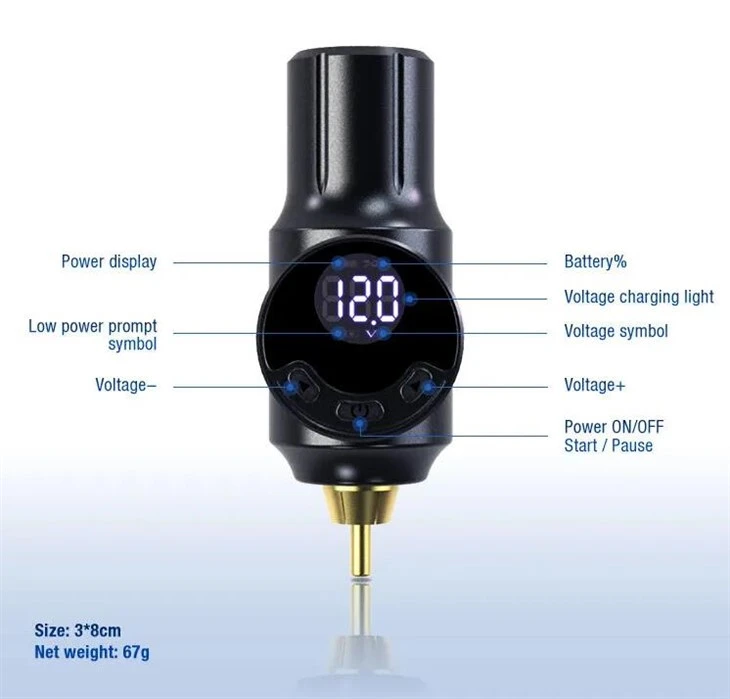 RCA MINI Tattoo Battery Wireless Tattoo Fais Fab Khoom