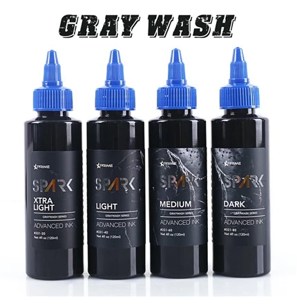 Spark Newest 4OZ * 4 GREYWASH SETS Waterproof Temporary Tattoo Inks